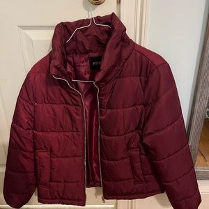 Maroon puffer jacket